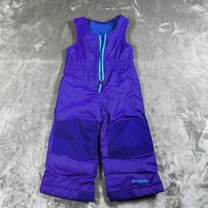 Columbia Snow Pants Toddler 2T Purple Bib Overalls Waterproof Ski Snow Outdoor